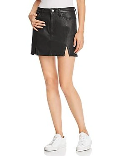 Shop Current Elliott Current/elliott The Leather Mini Skirt In Black