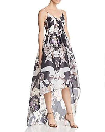 Shop Bariano Printed Organza Gown - 100% Exclusive In Dark Floral