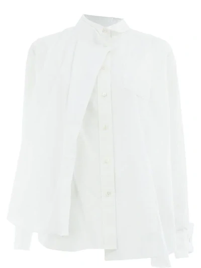 Shop Sacai Deconstructed Shirt - White