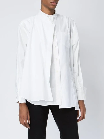 Shop Sacai Deconstructed Shirt - White