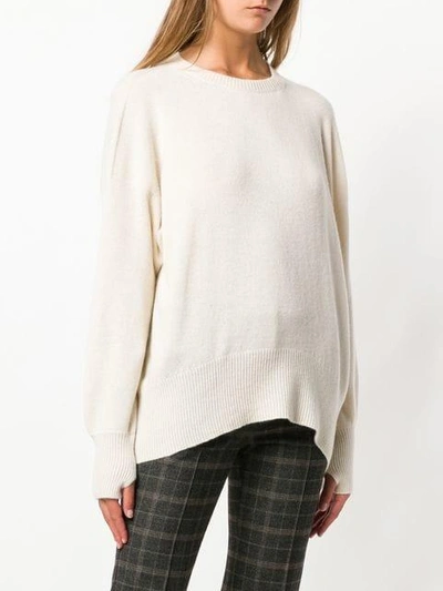 Shop Maison Flaneur Cashmere Crew Neck Sweater - White