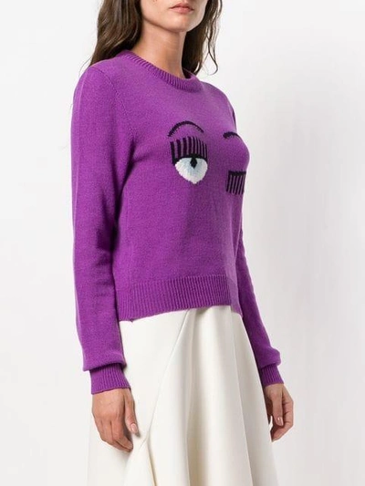 Shop Chiara Ferragni Eye Logo Jumper - Purple