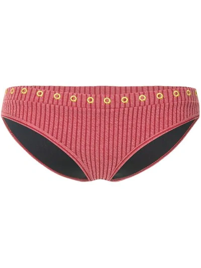 Shop Duskii Hamptons Striped Bikini Bottoms In Pink