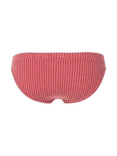 Shop Duskii Hamptons Striped Bikini Bottoms In Pink