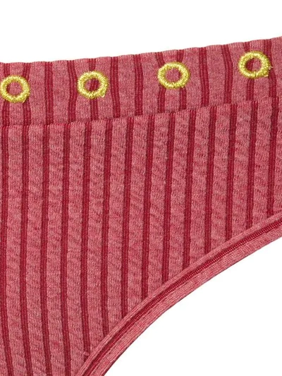 Shop Duskii Hamptons Striped Bikini Bottoms In Pink