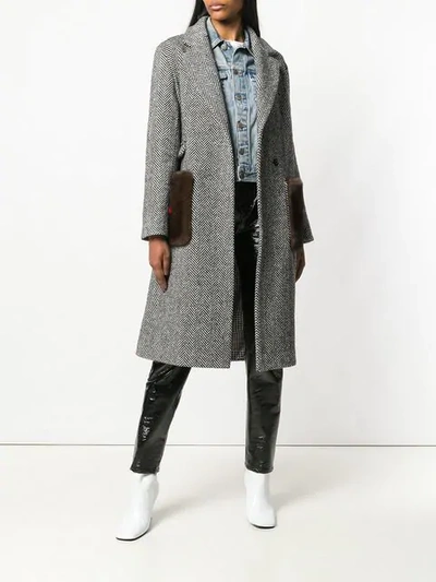 Shop Ava Adore Diana Mink Fur Patchcoat - Grey