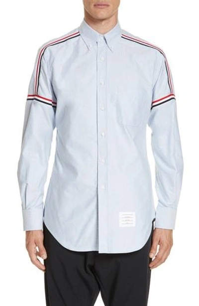 Shop Thom Browne Taped Sport Shirt In Light Blue