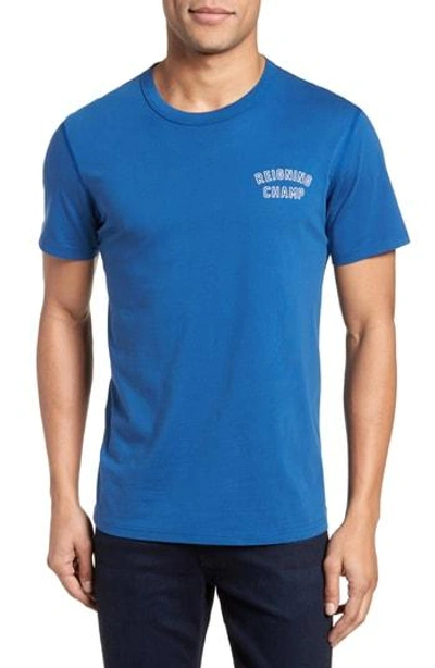 Shop Reigning Champ Varsity Logo T-shirt In Court Blue/ White