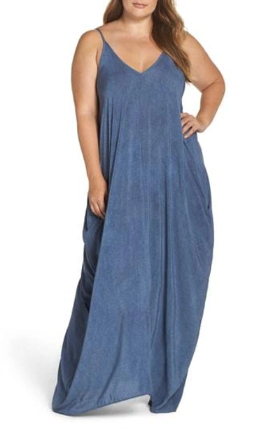 Shop Elan Cover-up Maxi Dress In Indigo Blue