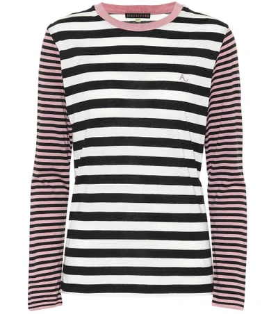 Shop Alexa Chung Striped Cotton-blend Top In Multicoloured