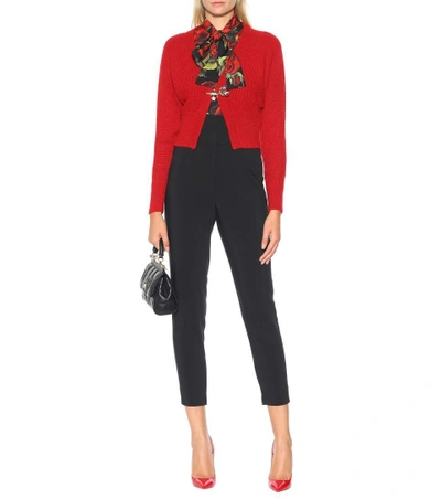 Shop Dolce & Gabbana Alpaca And Wool-blend Cardigan In Red