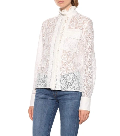 Shop Chloé Lace Blouse In White