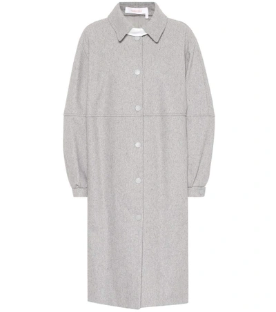 Shop See By Chloé Wool-blend Coat In Grey