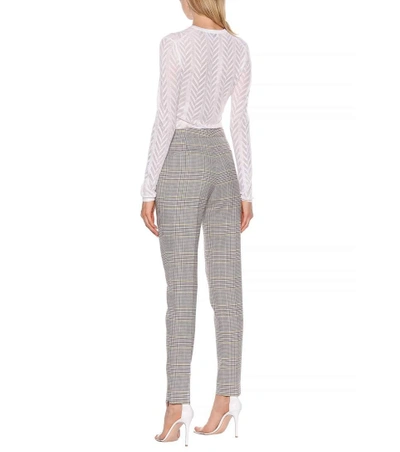 Shop Gabriela Hearst Lisa Checked Wool Pants In Grey