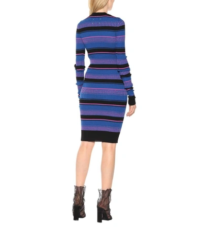 Shop Maison Margiela Striped Wool Midi Dress In Female