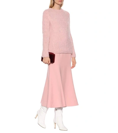 Shop Gabriela Hearst Severin Wool Midi Skirt In Pink