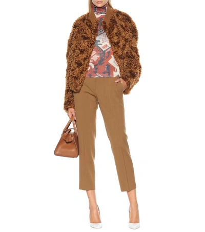 Shop Jil Sander Mohair And Cotton-blend Jacket In Brown