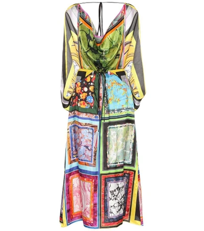 Shop Rosie Assoulin Cape Printed Midi Dress In Multicoloured