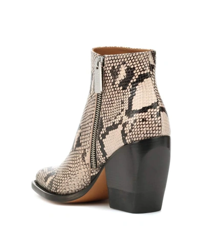 Shop Chloé Rylee Embossed Leather Boots In Grey