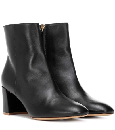 Shop Mansur Gavriel Leather Ankle Boots In Black