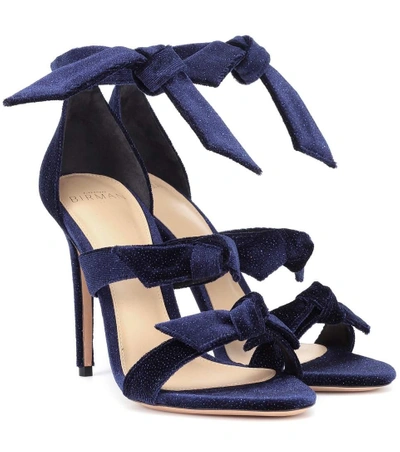 Shop Alexandre Birman Lolita Velvet Sandals In Blue