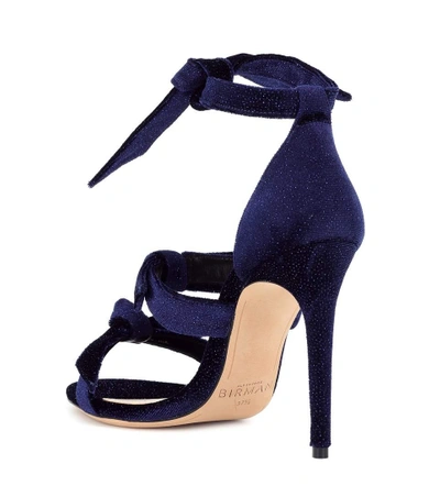 Shop Alexandre Birman Lolita Velvet Sandals In Blue