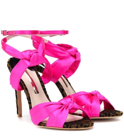 Shop Sophia Webster Violette Satin And Velvet Sandals In Pink