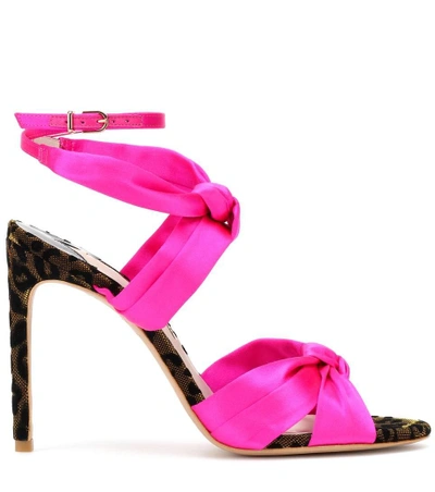 Shop Sophia Webster Violette Satin And Velvet Sandals In Pink