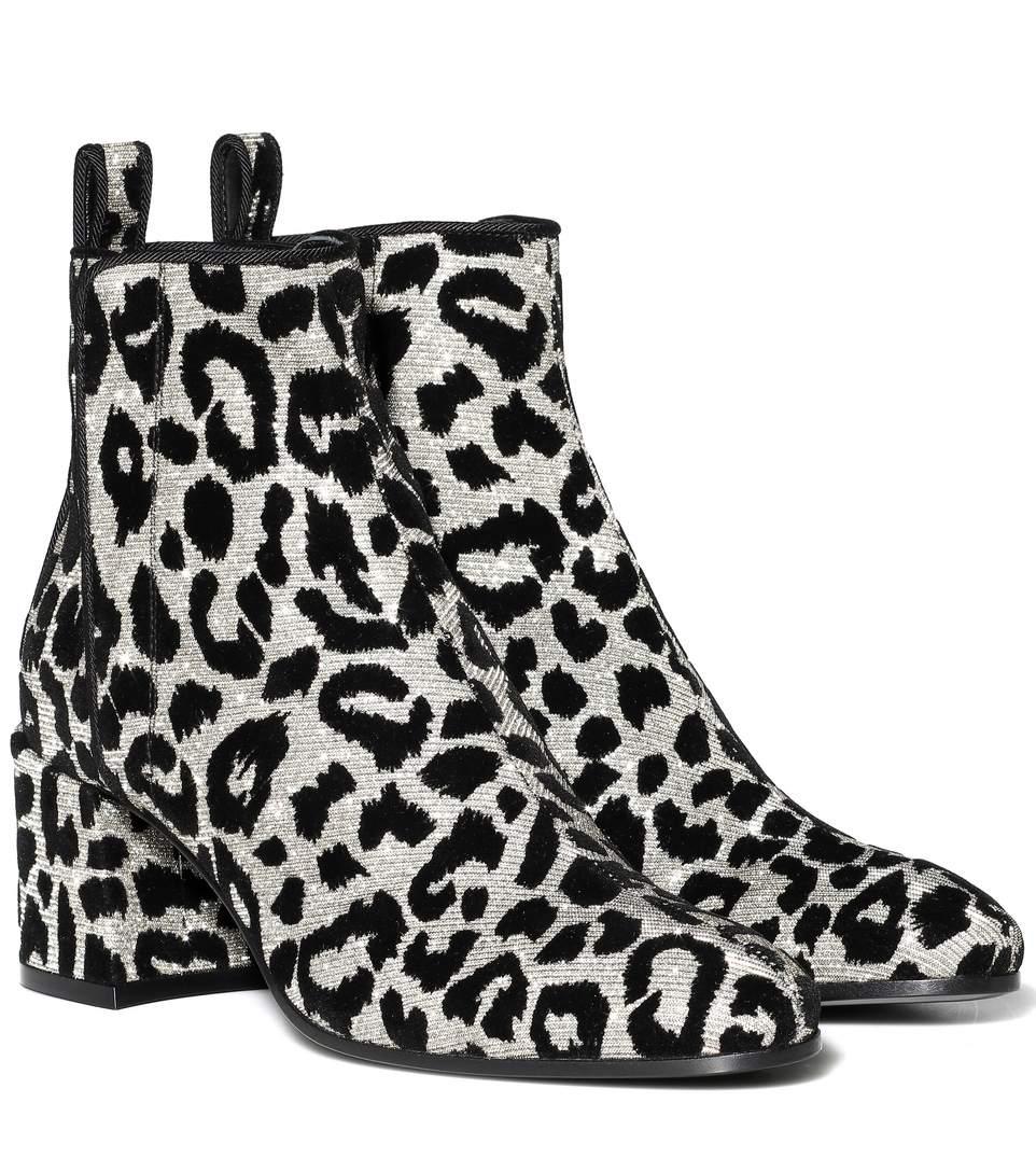 white leopard boots