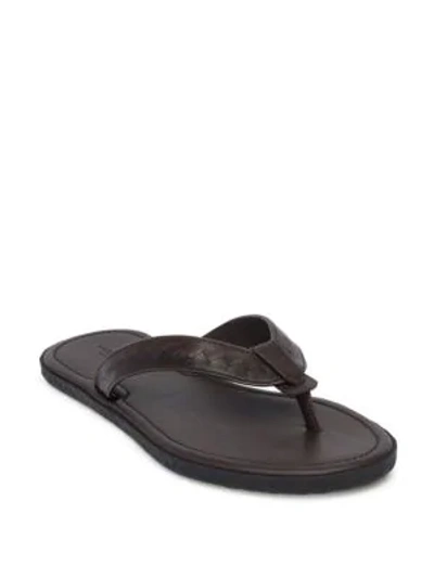 Shop Bottega Veneta Storm Leather Flip Flops In Espresso