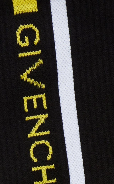 Shop Givenchy Logo Stripe Crew Sock In Black