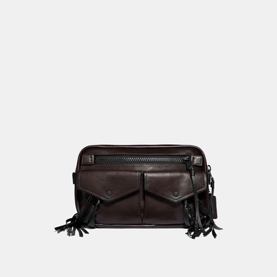 Shop Coach Utility Belt Bag 25 With Whipstitch In Mahogany/matte Black