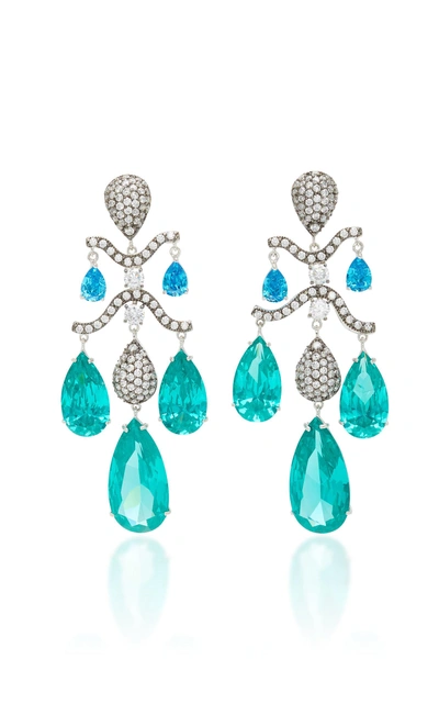 Shop Anabela Chan Women's Paraiba Chandelier Earrings In Blue