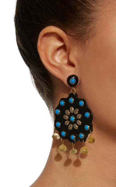 Shop Ashley Pittman Dark Horn Shauku Earring In Black