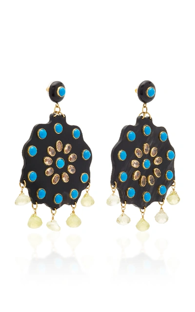 Shop Ashley Pittman Dark Horn Shauku Earring In Black