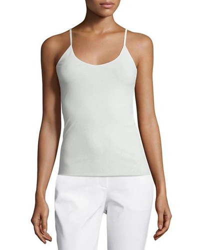 Shop Lafayette 148 Mesh Jersey V-neck Tank In Cloud