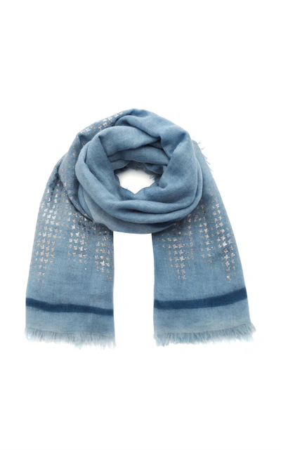 Shop Ama Pure Righino Azzurro Lacca Scarf In Blue