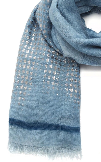 Shop Ama Pure Righino Azzurro Lacca Scarf In Blue