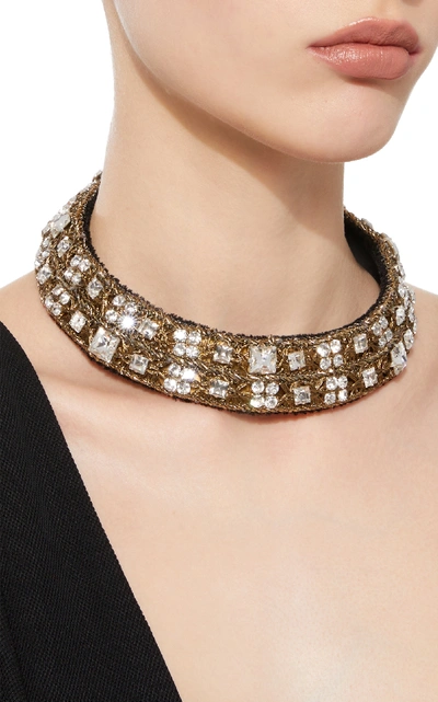 Shop Rebecca De Ravenel Carmen Crystal Collar In White