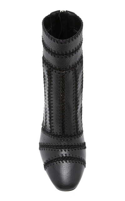 Shop Alexandre Birman Beatrice Crocheted Leather Boot In Black