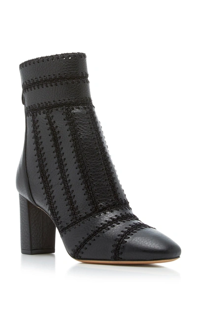 Shop Alexandre Birman Beatrice Crocheted Leather Boot In Black