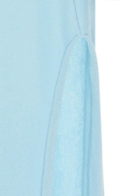 Shop Jacquemus Baya Cutout Stretch Cotton-blend Maxi Dress In Blue