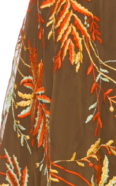 Shop Lena Hoschek Paradise Chiffon Midi Skirt In Print