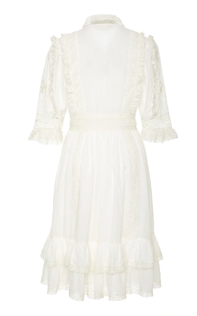 Shop Ulla Johnson Madison Tied Ruffled Broderie Anglaise Cotton-voile Dress In White