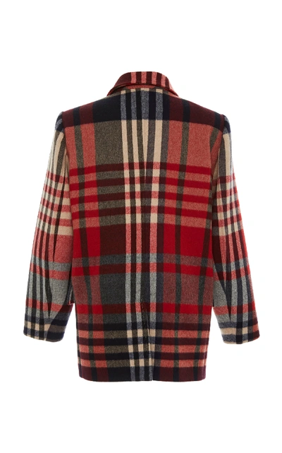Shop Khaite Clara Plaid Wool-blend Coat