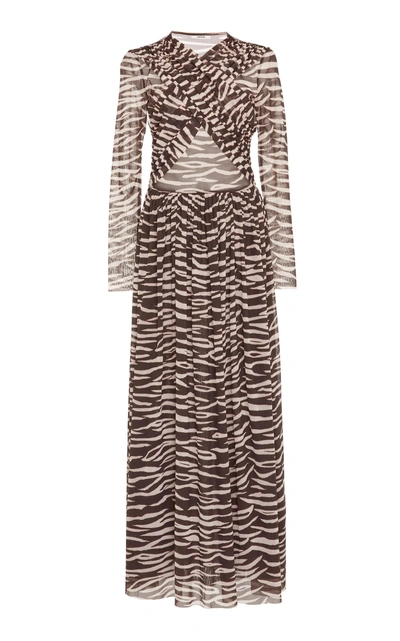 Ganni tilden clearance mesh maxi dress