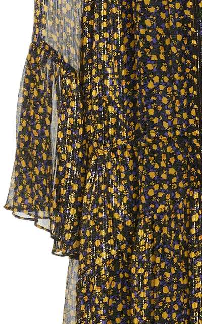 Shop Ulla Johnson Lotte Tasseled Floral-print Silk-blend Chiffon Dress