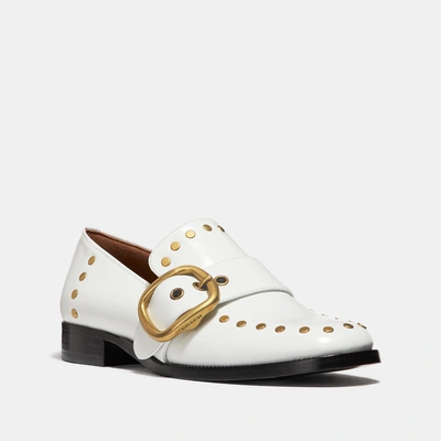 Shop Coach Alexa Loafer With Studs In White