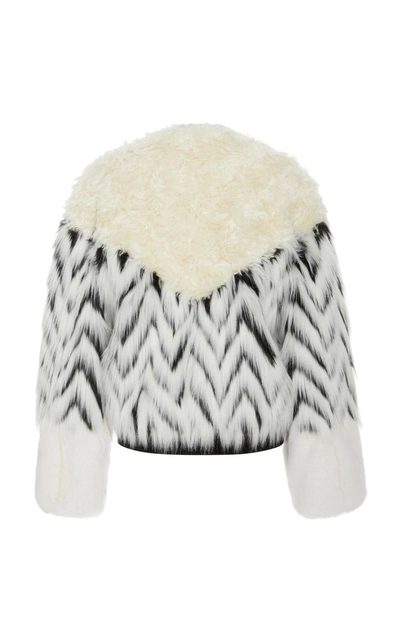 Shop Givenchy Paneled Shearling And Faux Fur Bomber Jacket In White