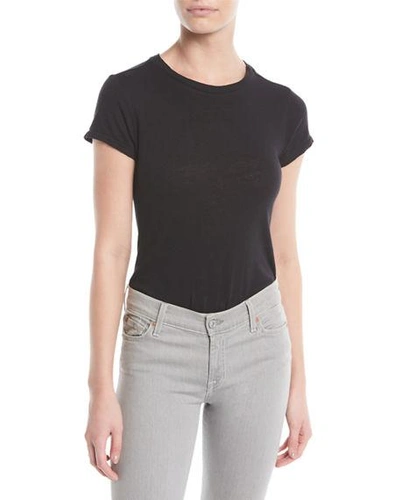 Shop Re/done Slim Crewneck Tee Bodysuit In Black